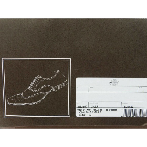 NIB CHURCH'S BY PRADA WILSON BLACK LEATHER WINGTIP PERFORATE OXFORDS 12 US 13 - Picture 9 of 9